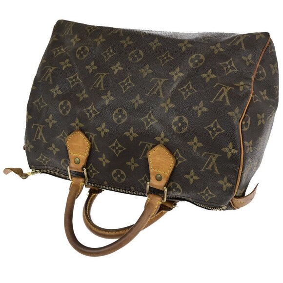 LOUIS VUITTON Speedy 30 Travel Hand Bag Monogram Leather Brown - Picture 5 of 15